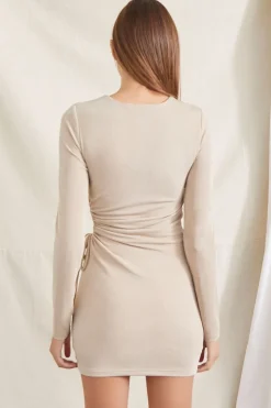 Cutout Self-Tie Mini Dress