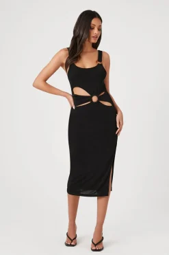 Cutout Slit Midi Dress