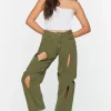 Cutout Straight-Leg Jeans