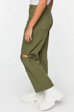 Cutout Straight-Leg Jeans