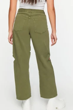 Cutout Straight-Leg Jeans