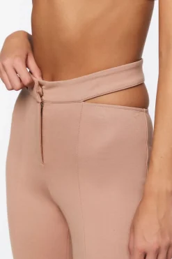 Cutout Straight-Leg Pants