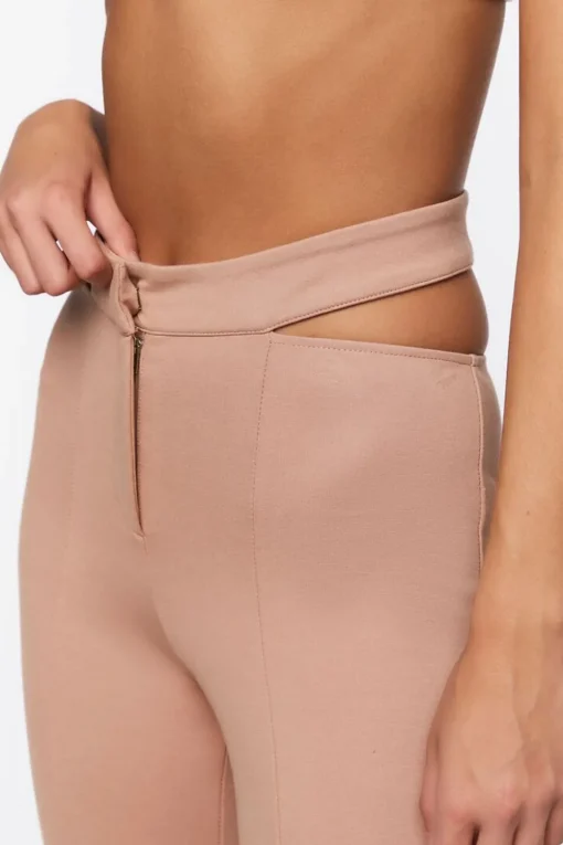 Cutout Straight-Leg Pants