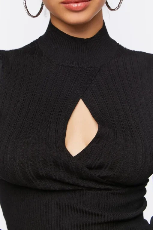 Cutout Sweater-Knit Top