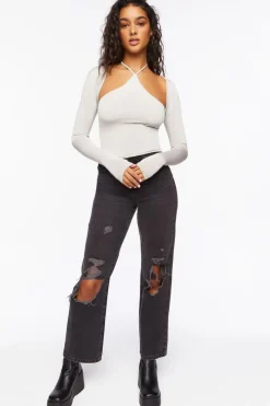 Cutout Tie-Neck Top