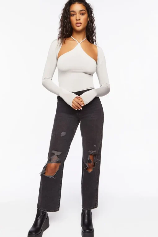 Cutout Tie-Neck Top