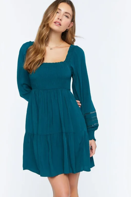 Cutout Tiered Babydoll Dress