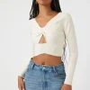 Cutout Twisted Cropped Sweater Top