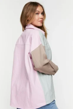 Denim Colorblock Shacket