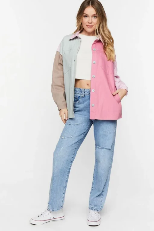 Denim Colorblock Shacket
