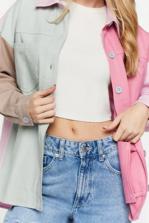 Denim Colorblock Shacket