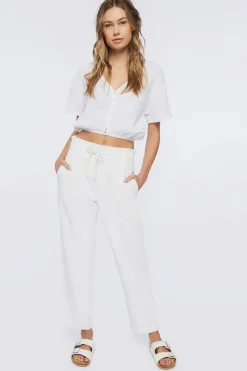 Denim Drawstring Paperbag Pants