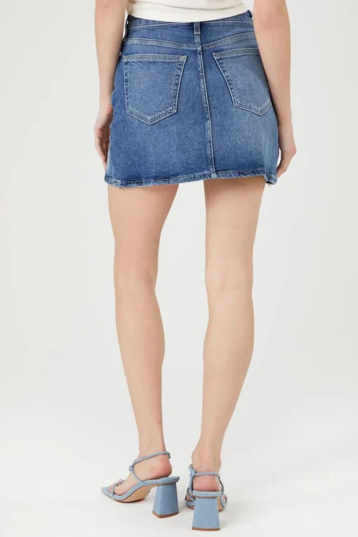 Denim M-Slit Mini Skirt