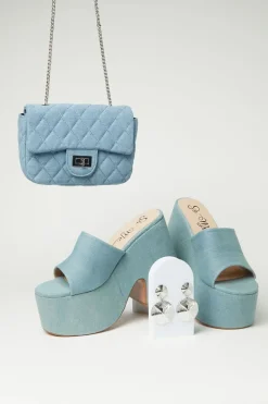 Denim Platform Wedges