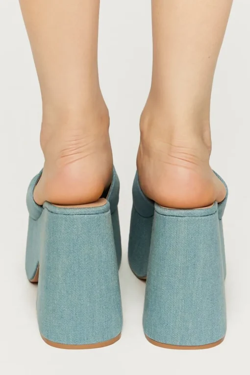 Denim Platform Wedges