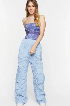 Denim Print Tube Bodysuit