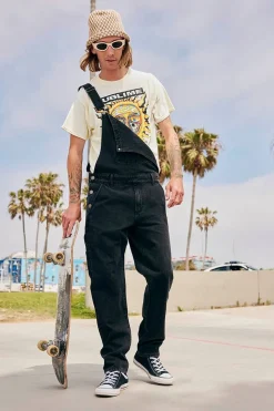 Denim Straight-Leg Overalls