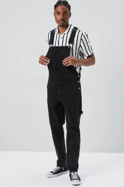 Denim Straight-Leg Overalls