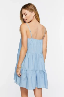 Denim Tiered Mini Dress