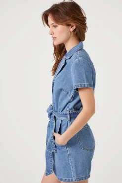 Denim Tie-Waist Romper