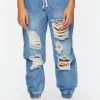 Destroyed Denim Joggers