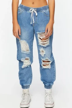 Destroyed Denim Joggers