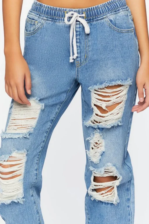 Destroyed Denim Joggers