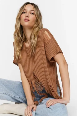 Destroyed Short-Sleeve Top