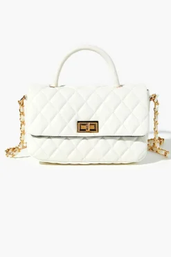 Diamond-Quilted Faux Leather Crossbody Bag