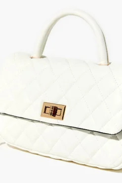 Diamond-Quilted Faux Leather Crossbody Bag
