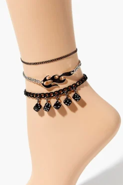 Dice & Flame Anklet Set