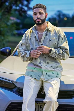 Dice Print Corduroy Shirt