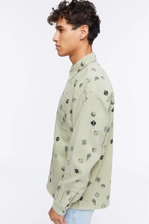 Dice Print Corduroy Shirt