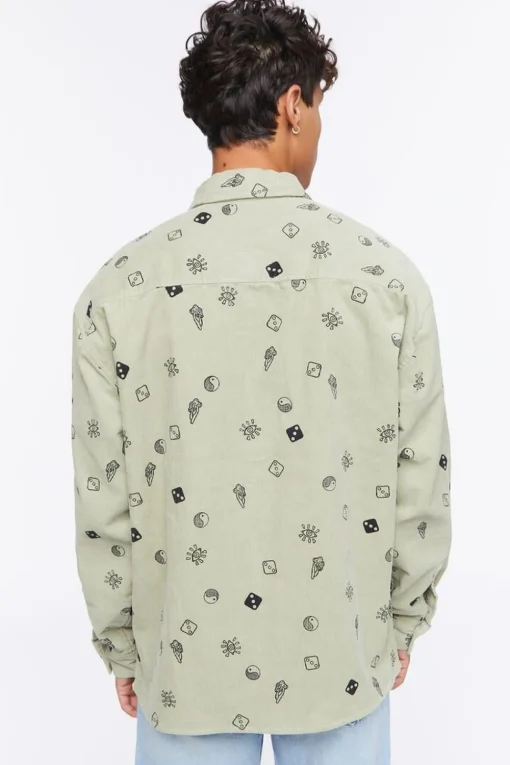 Dice Print Corduroy Shirt