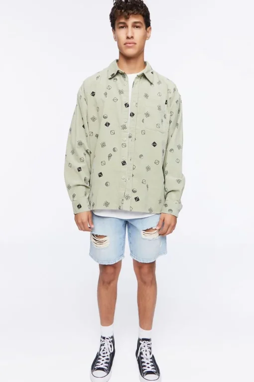 Dice Print Corduroy Shirt
