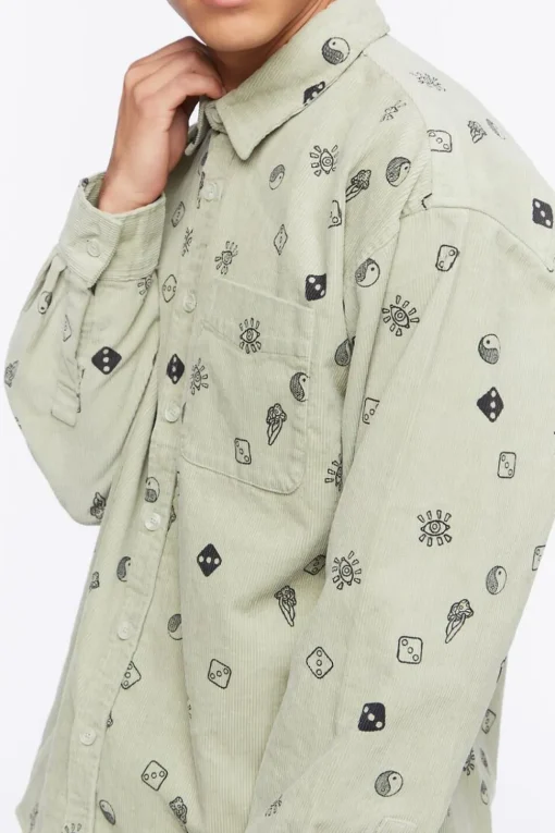 Dice Print Corduroy Shirt