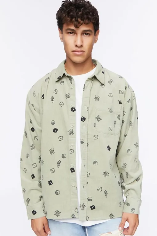 Dice Print Corduroy Shirt