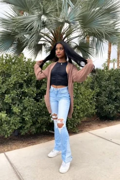 Distressed Bootcut Jeans