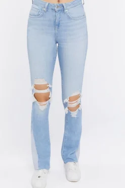 Distressed Bootcut Jeans
