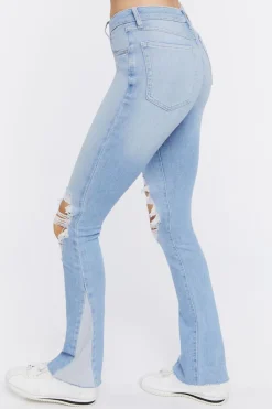 Distressed Bootcut Jeans