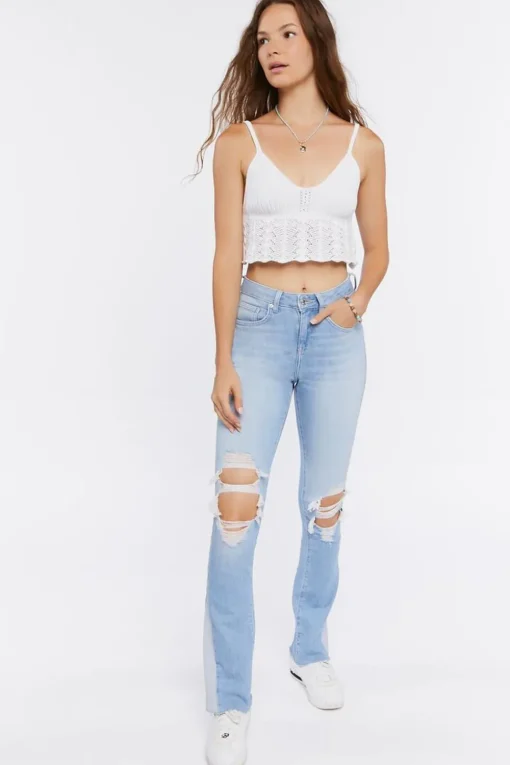 Distressed Bootcut Jeans