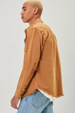 Distressed Button-Front Jacket