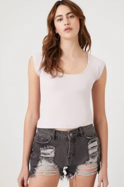 Distressed Denim Shorts