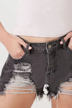 Distressed Denim Shorts