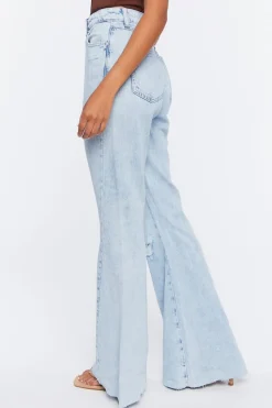 Distressed High-Rise Flare Jeans
