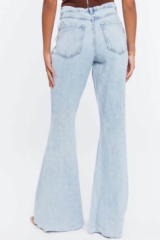 Distressed High-Rise Flare Jeans