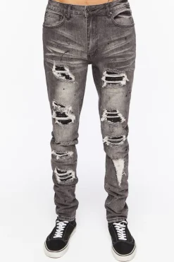 Distressed Paint Splatter Skinny Jeans