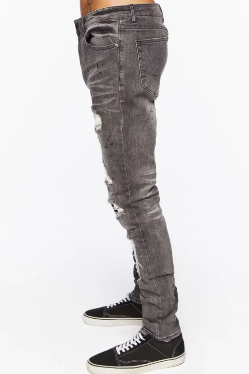 Distressed Paint Splatter Skinny Jeans