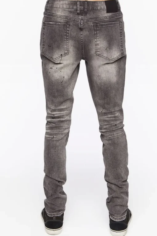 Distressed Paint Splatter Skinny Jeans