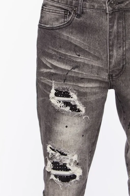 Distressed Paint Splatter Skinny Jeans